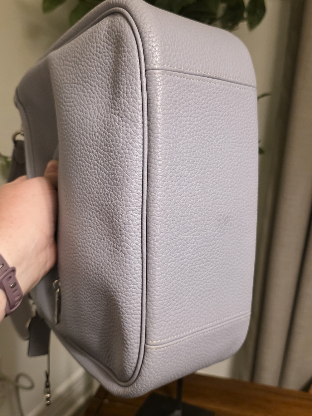 Coach Cary Pebbled Leather Shoulder Bag Blue/Grey with Crossbody Strap CC435 - Picture 8 of 11